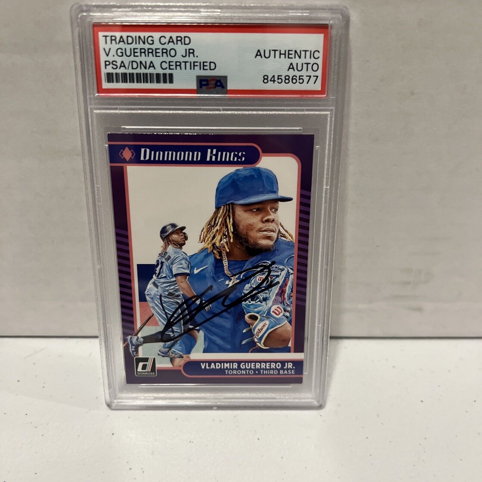 Vladimir Guerrero Jr. Autographed Signed 2021 Panini DK Card #3 PSA Auth Slab