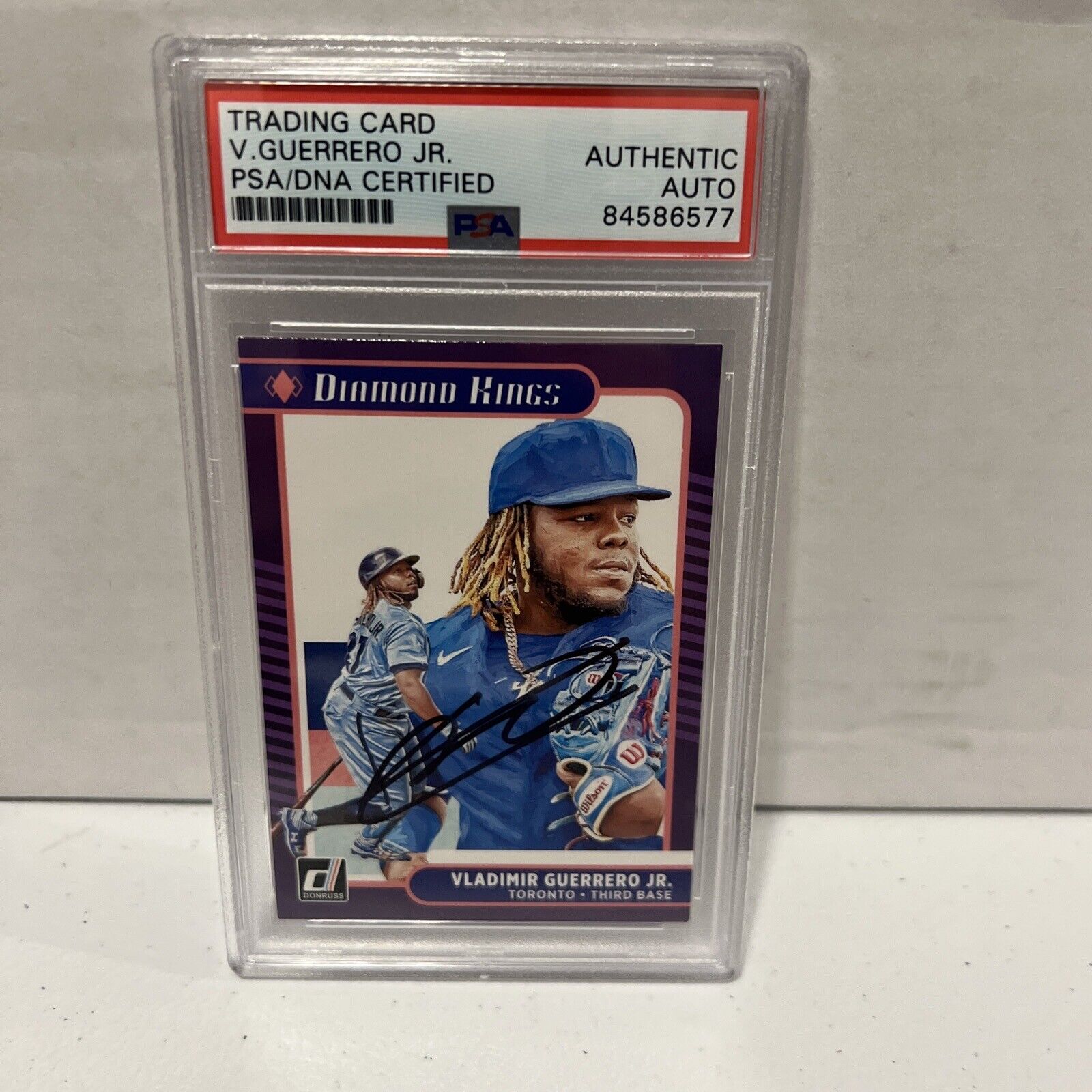 Vladimir Guerrero Jr. Autographed Signed 2021 Panini DK Card #3 PSA Auth Slab