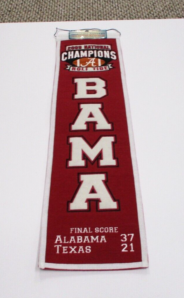 NCAA Alabama Crimson Tide 2009 Champions Wool Sports Banner Flag New In Pack