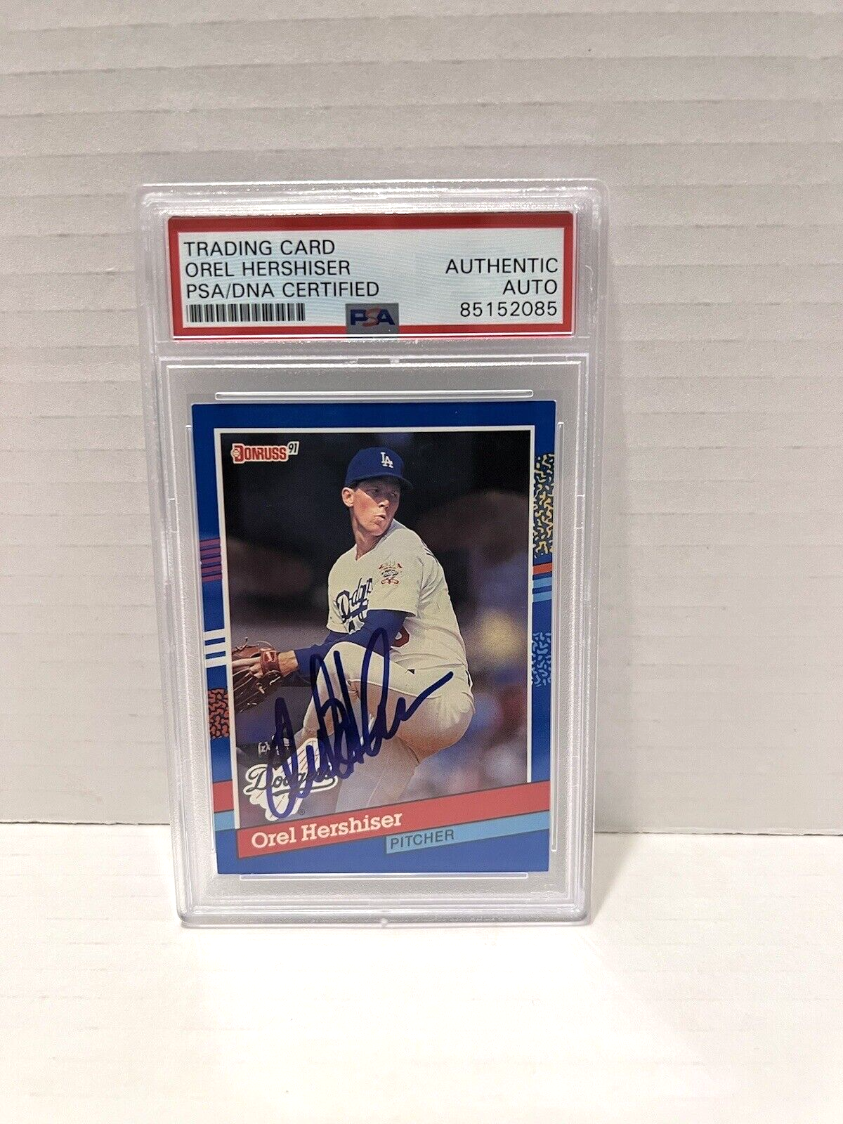 Orel Hershiser Autographed Signed 1990 Donruss Leaf Card #280 PSA #85152085