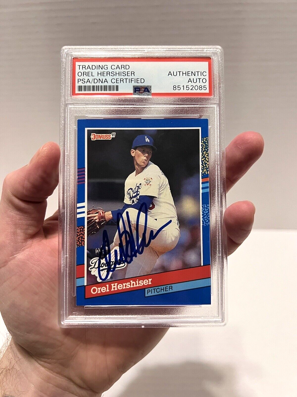 Orel Hershiser Autographed Signed 1990 Donruss Leaf Card #280 PSA #85152085