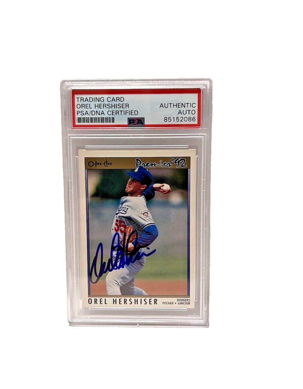 Orel Hershiser Autographed Signed O-Pee-Chee Prem. 92 Card #162 PSA #85152086