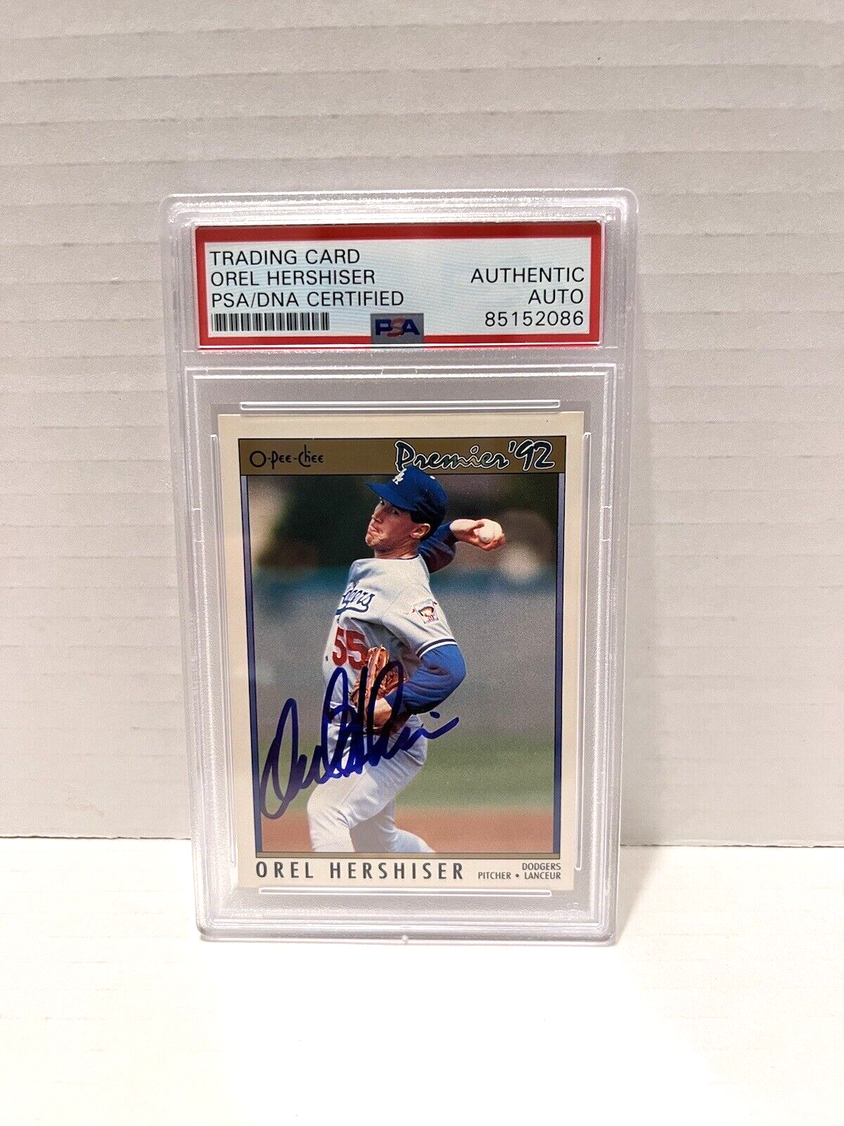 Orel Hershiser Autographed Signed O-Pee-Chee Prem. 92 Card #162 PSA #85152086