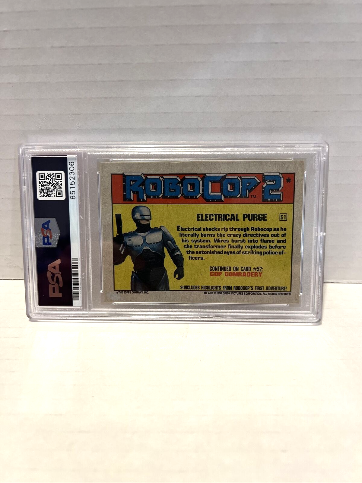 Peter Weller Autographed Signed 1990 Orion Topps Robocop 2 Card PSA #85152306