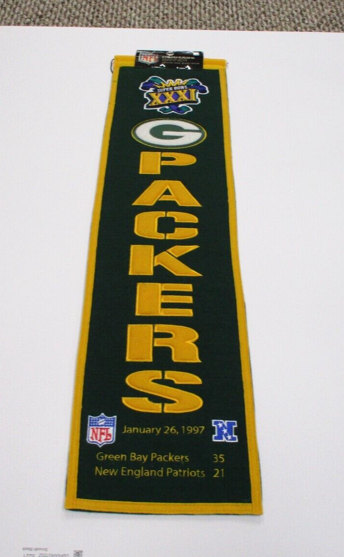 NFL Green Bay Packers Super Bowl XXXI Champions Winning Streak Banner