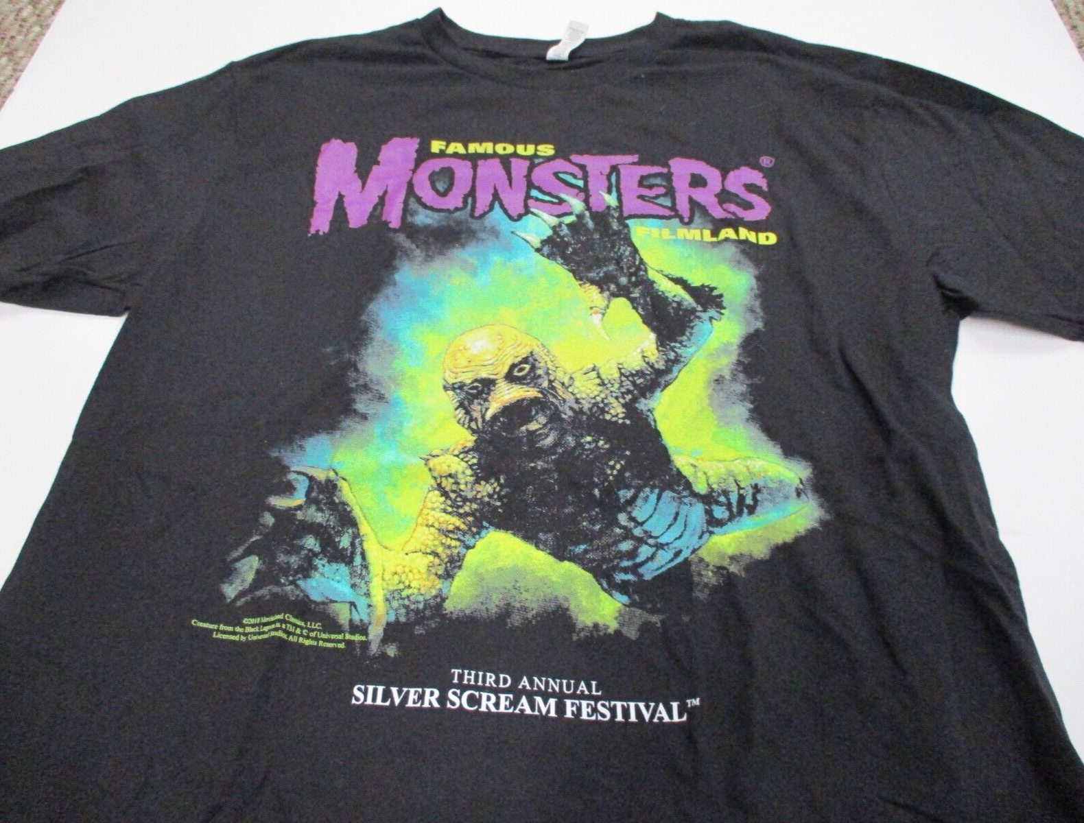 New Silver Scream Fest - 3rd Annual Star Tee Large T Shirt 100% Cotton Gill Man