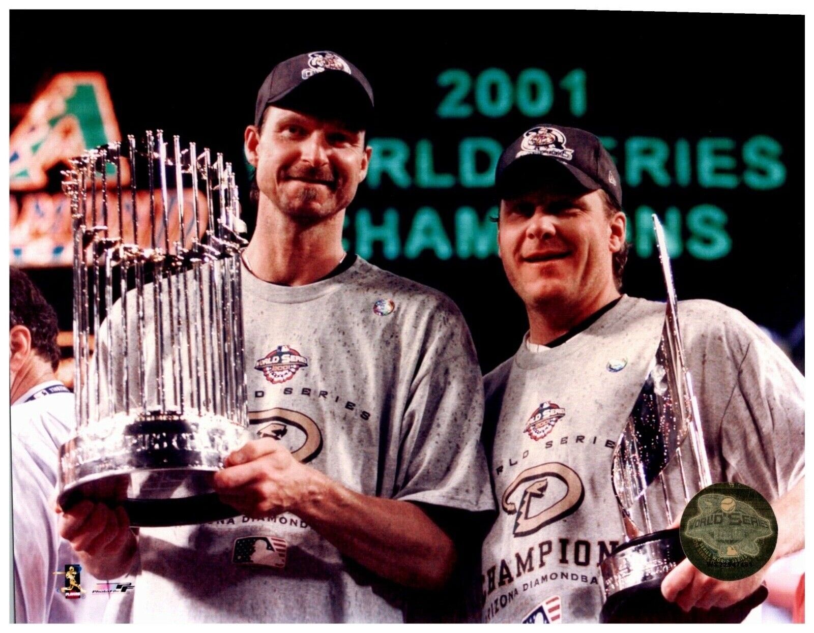 Randy Johnson and Curt Schilling World Series 8x10 Sports Photo A Unsigned