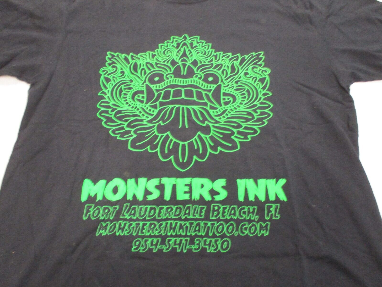 Monsters Ink Tattoos Fort Lauderdale FL Large Gildan T Shirt 100% Cotton