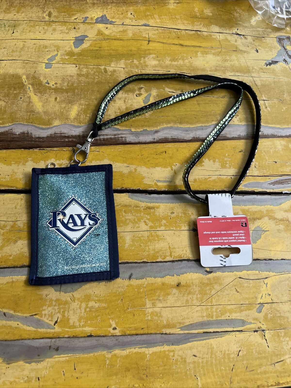 MLB Tampa Bay Rays ID Wallet Holder Beaded Lanyard Licensed