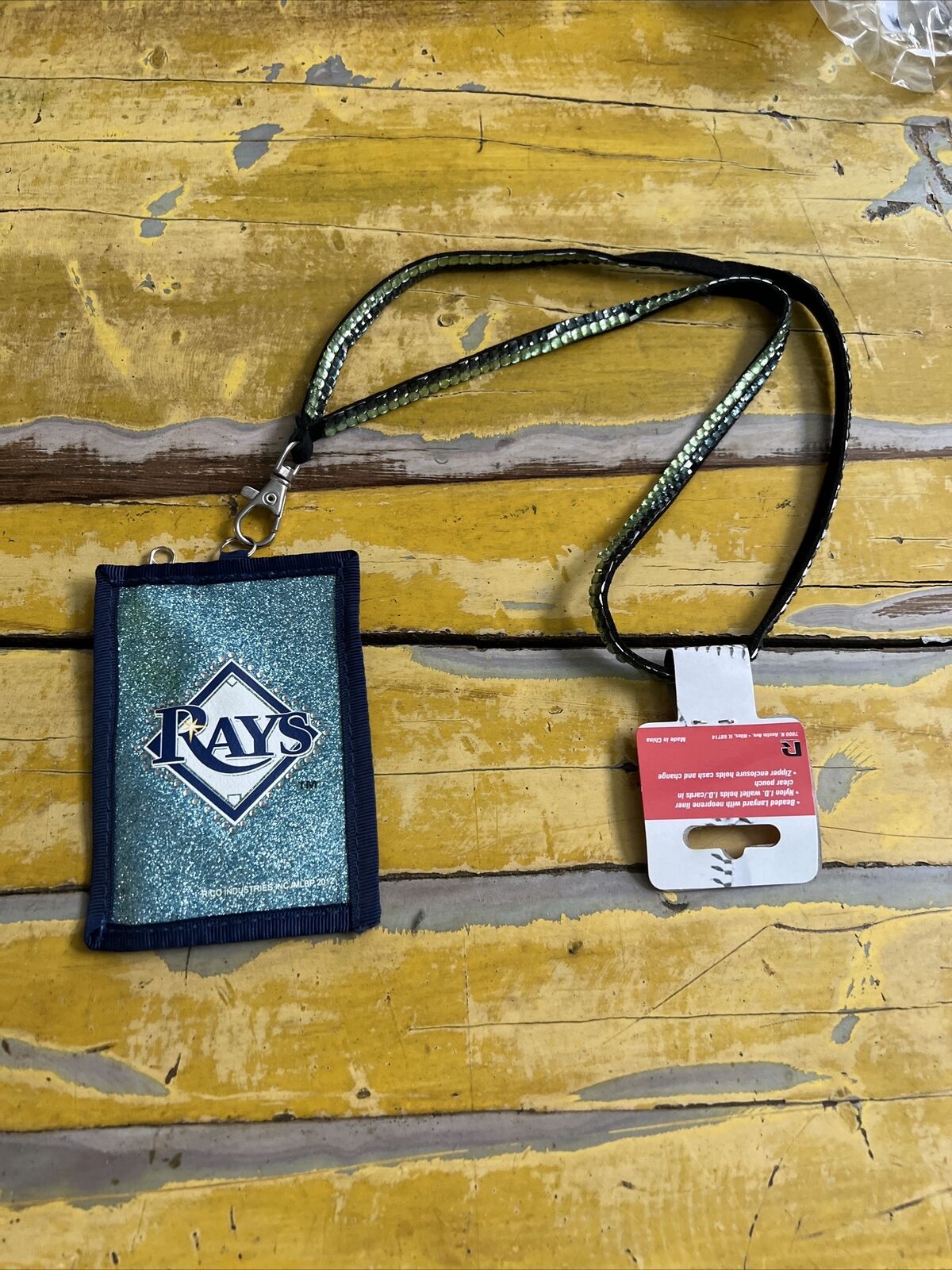 MLB Tampa Bay Rays ID Wallet Holder Beaded Lanyard Licensed