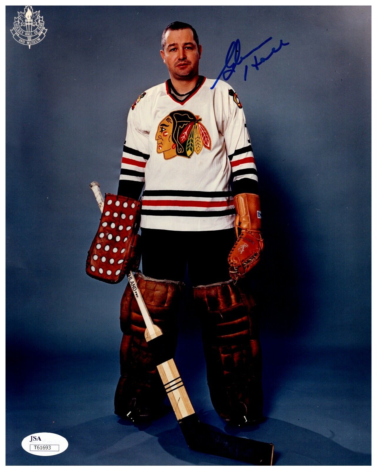 Glenn Hall Chicago Blackhawks Autographed Signed 8x10 Color Photo JSA COA