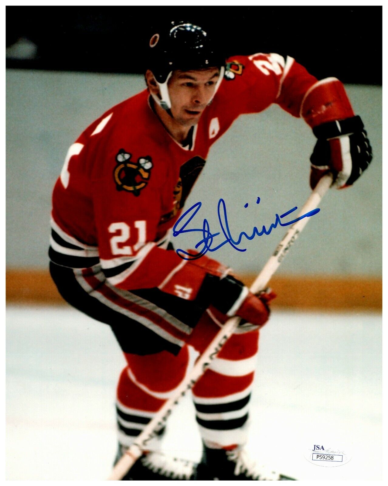 Stan Mikita Chicago Blackhawks Autographed Signed 8x10 Color Photo JSA COA