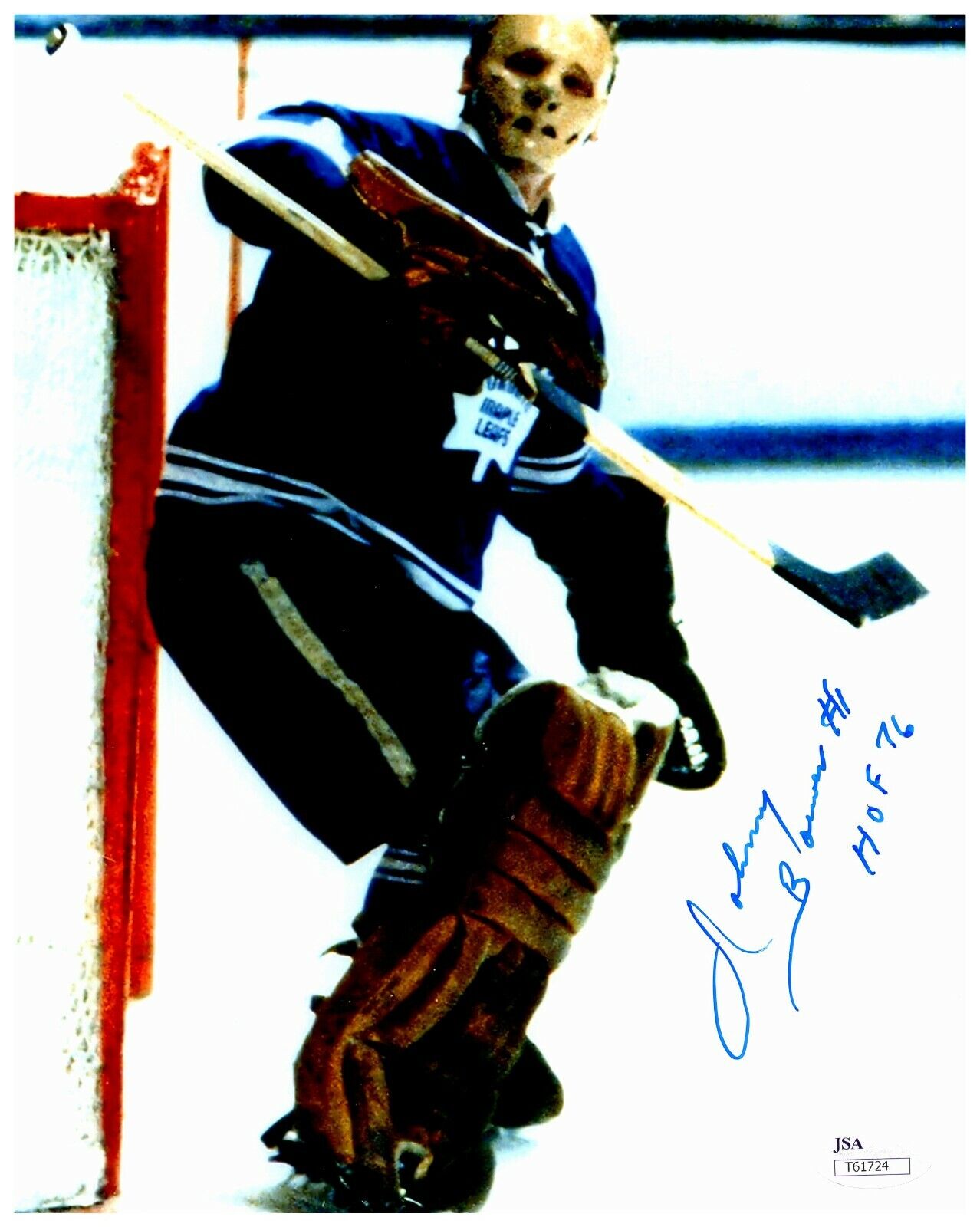 Johnny Bower Toronto Maple Leafs HOF 76 Autographed Signed 8x10 Color PhotoA JSA