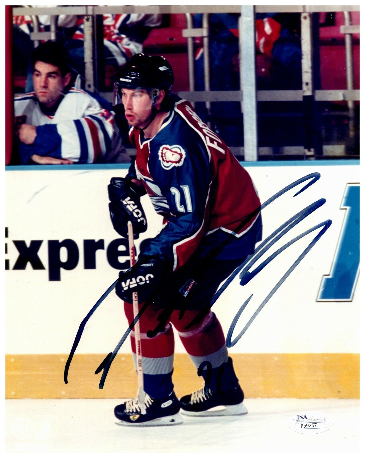 Peter Forsberg Colorado Avalanche Autographed Signed 8x10 Color Photo JSA COA