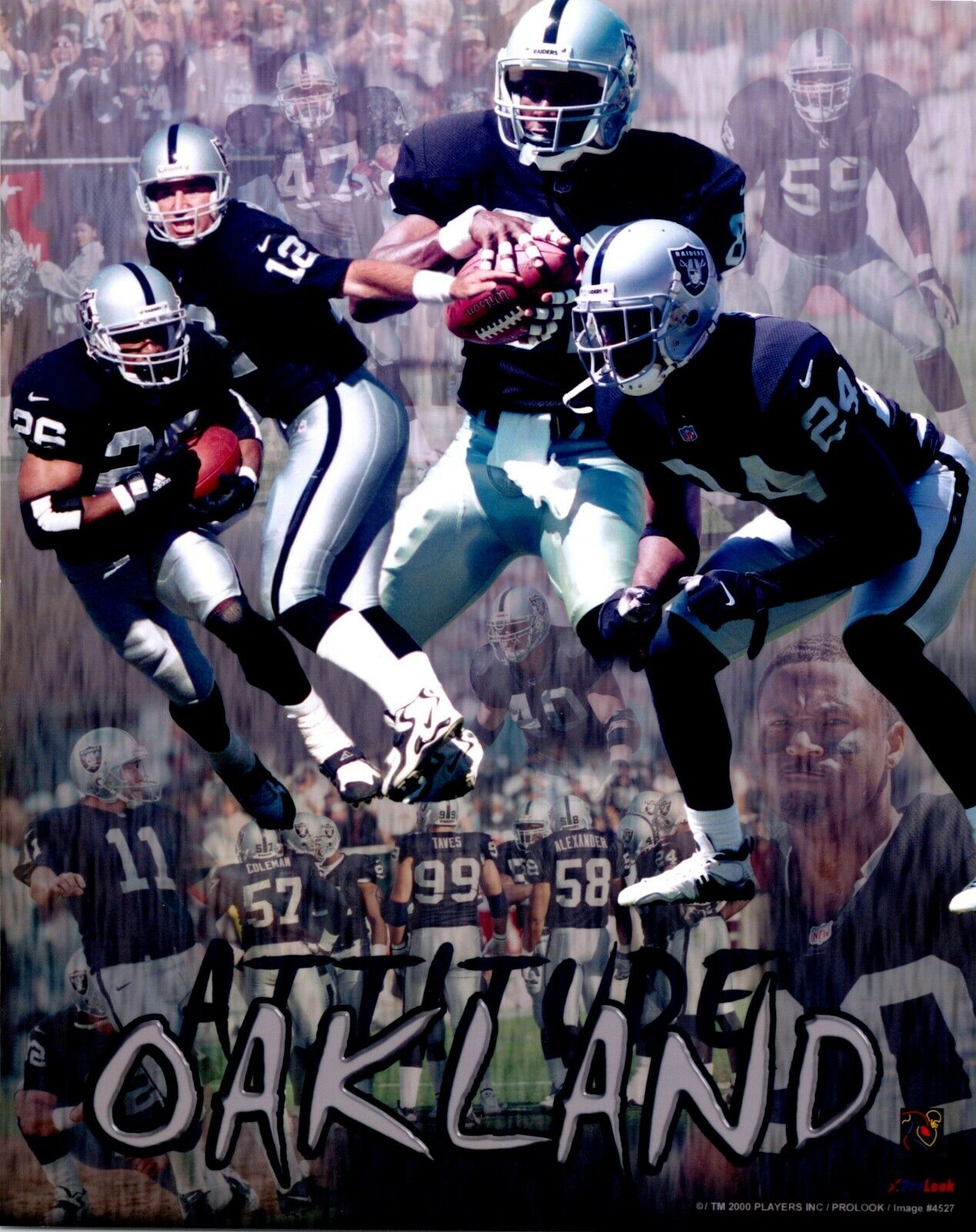 Oakland Raiders Attitude Collage 2000 8x10 Color Photo