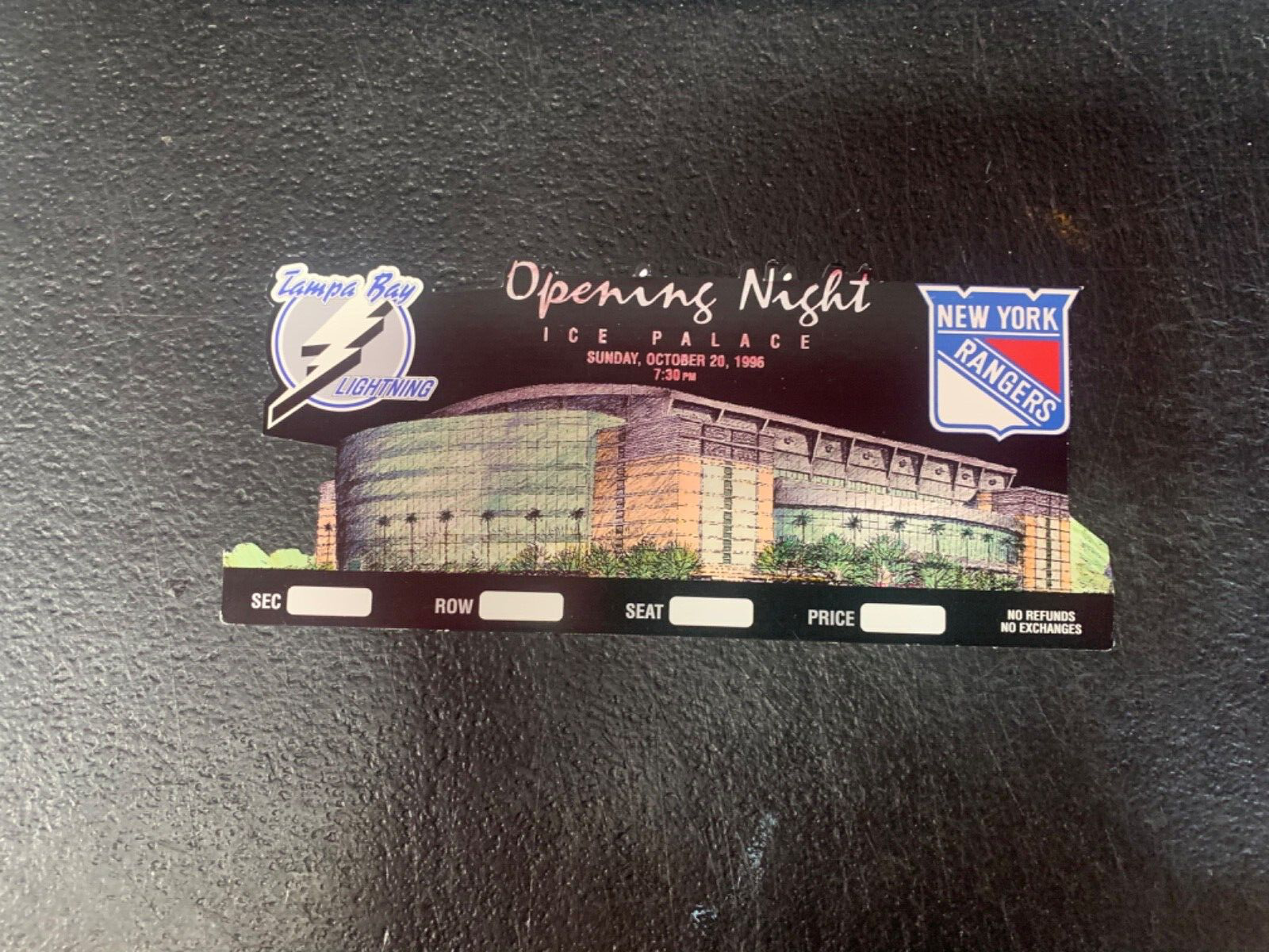 Tampa Bay Lightning Ice Palace Opening Night Full Ticket 1996