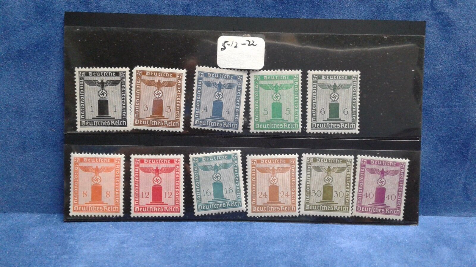 Germany Third Reich 11 Franchise Stamp Set Deutsches Reich