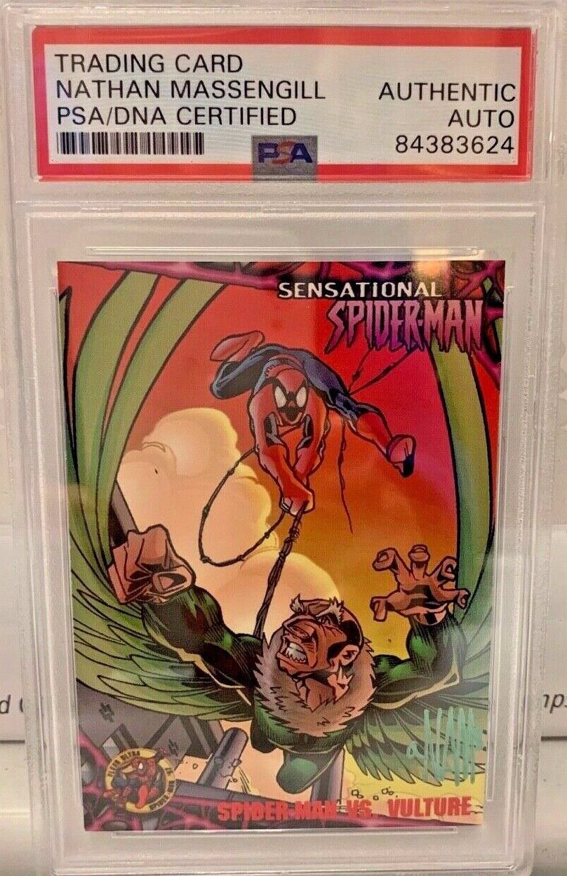 Nathan Massengill signed Spiderman Trading Card #36 Vulture PSA  Slabbed