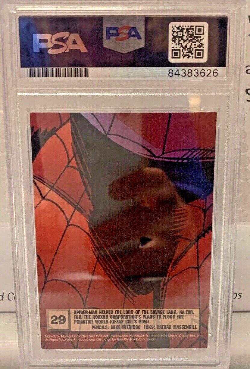 Nathan Massengill autographed signed Spiderman Trading Card #29 PSA  Slabbed