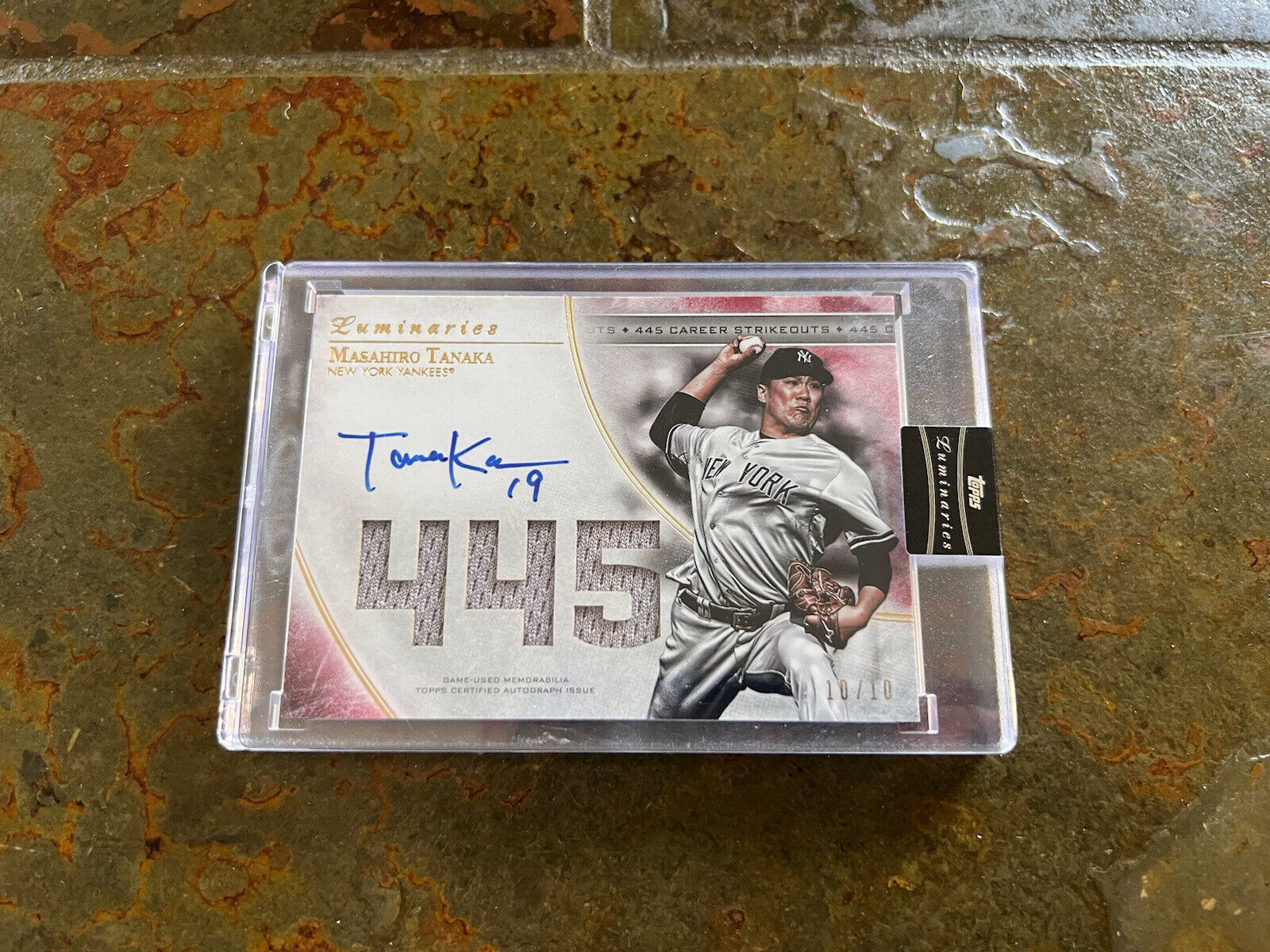 MLB Mashiro Tanaka Yankees 2017 Topps Lumineers Auto Jersey Card #10/10