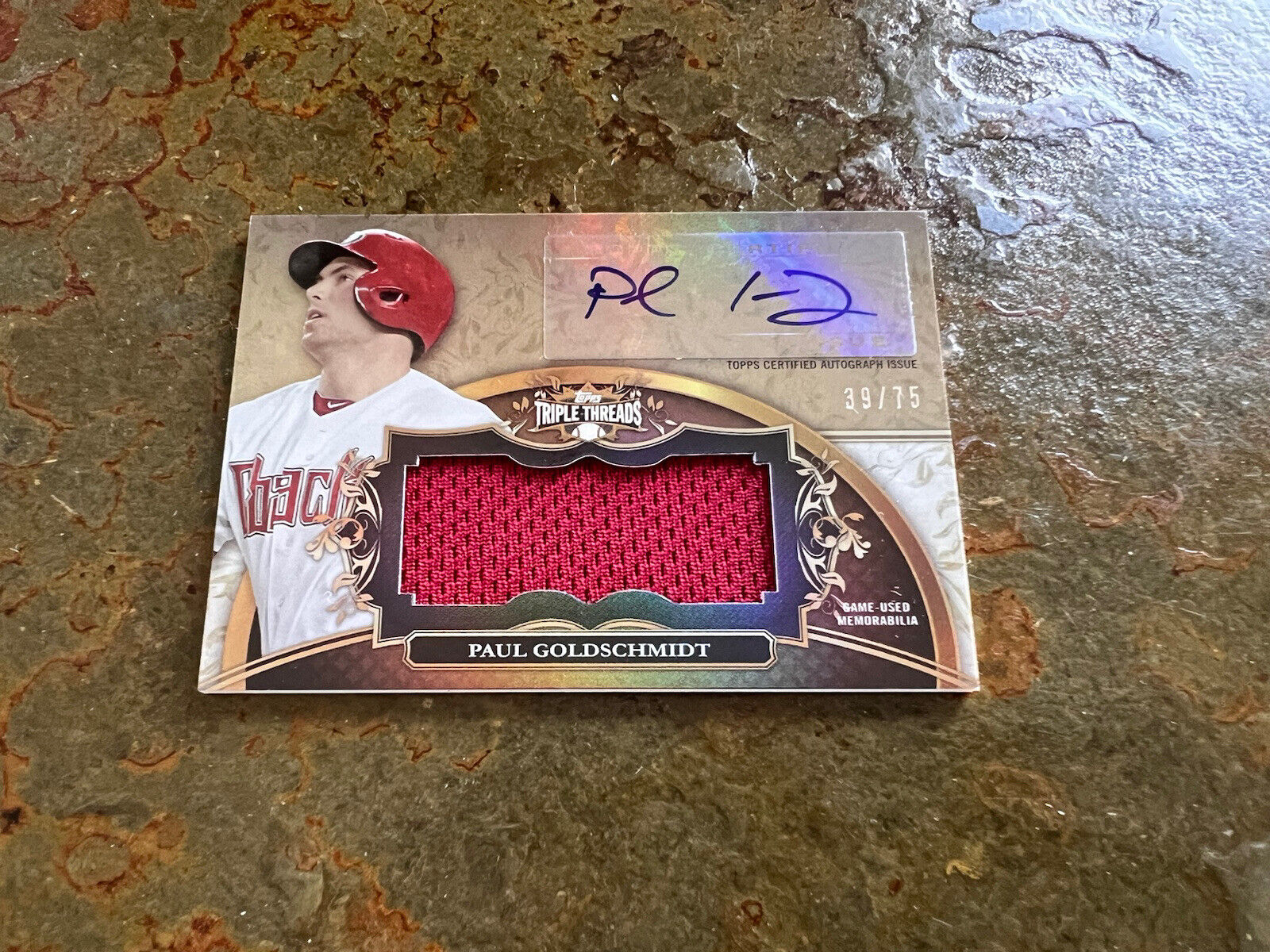 MLB Paul Goldschmidt￼ Diamondbacks 2013 Triple Threads Jersey Auto Card #39/75 ￼