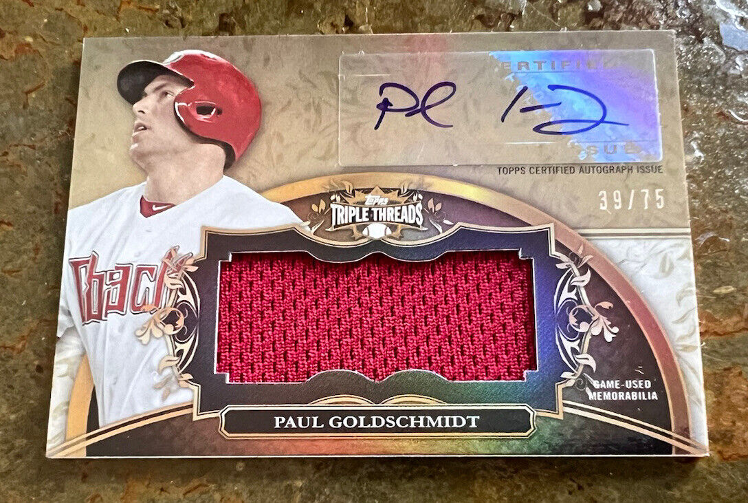 MLB Paul Goldschmidt￼ Diamondbacks 2013 Triple Threads Jersey Auto Card #39/75 ￼