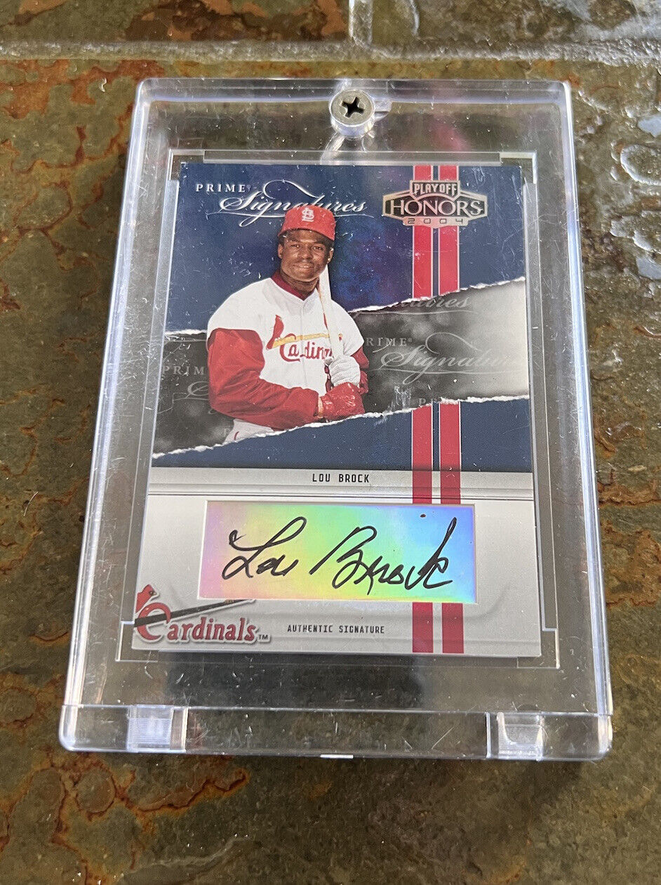 MLB Lou Brock Cardinals 2004 Playoff Honors Auto Card #34/100 PS-28