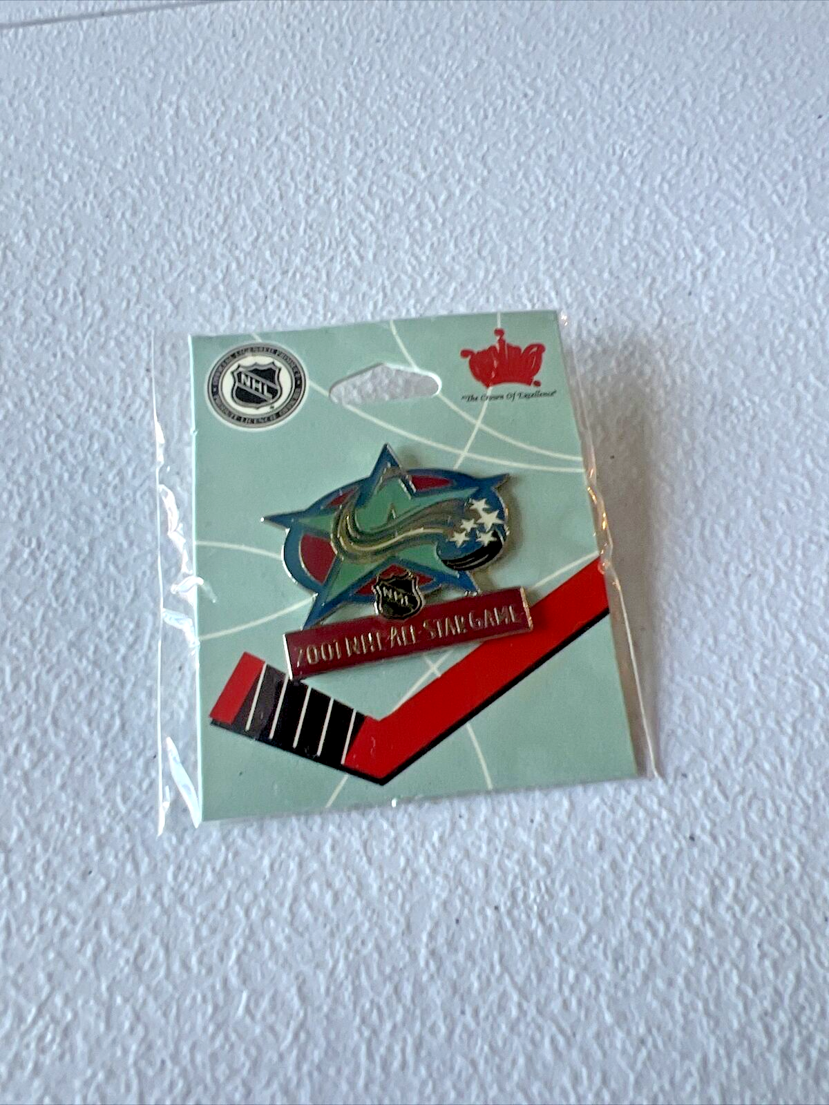 NHL Licensed 2001 NHL All Star Game Pin 1.5 x 1.5 Inches New In Package Aminco