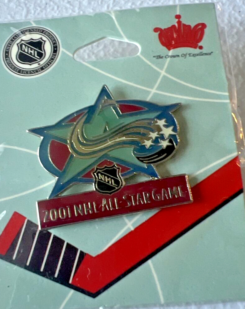 NHL Licensed 2001 NHL All Star Game Pin 1.5 x 1.5 Inches New In Package Aminco