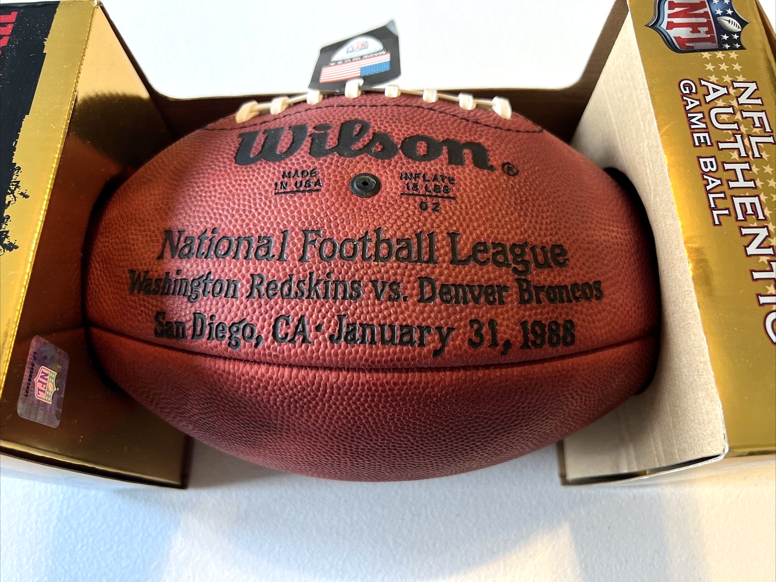 1988 Wilson Duke Super Bowl XXII 22 Football Redskins BALL WILL NOT HOLD AIR