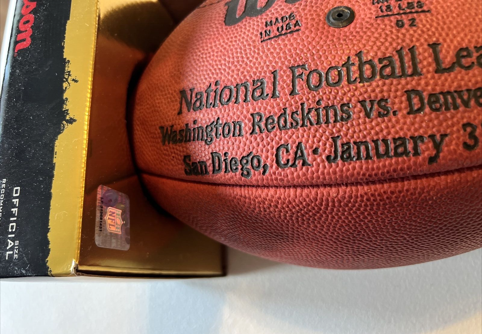 1988 Wilson Duke Super Bowl XXII 22 Football Redskins BALL WILL NOT HOLD AIR