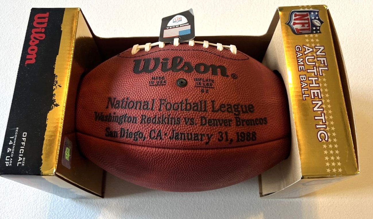 1988 Wilson Duke Super Bowl XXII 22 Football Redskins BALL WILL NOT HOLD AIR