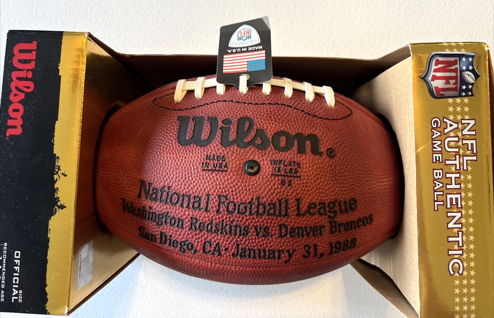 1988 Wilson Duke Super Bowl XXII 22 Football Redskins BALL WILL NOT HOLD AIR