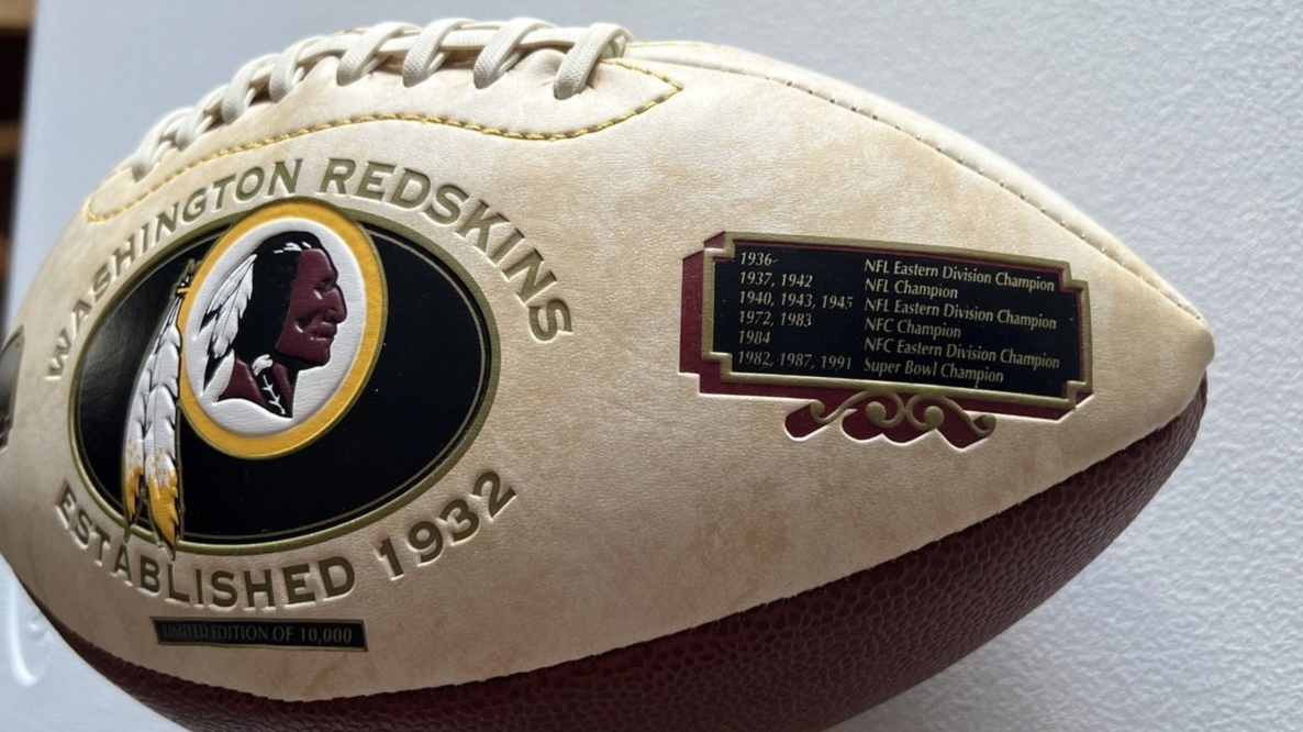 Washington Redskins Limited Edition Fotoball Football of 10,000 Redskins Logo