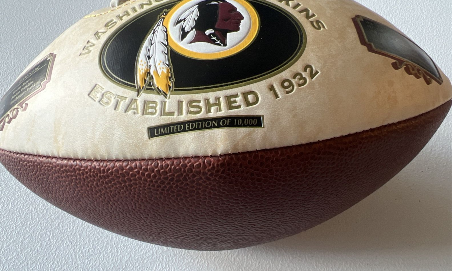 Washington Redskins Limited Edition Fotoball Football of 10,000 Redskins Logo