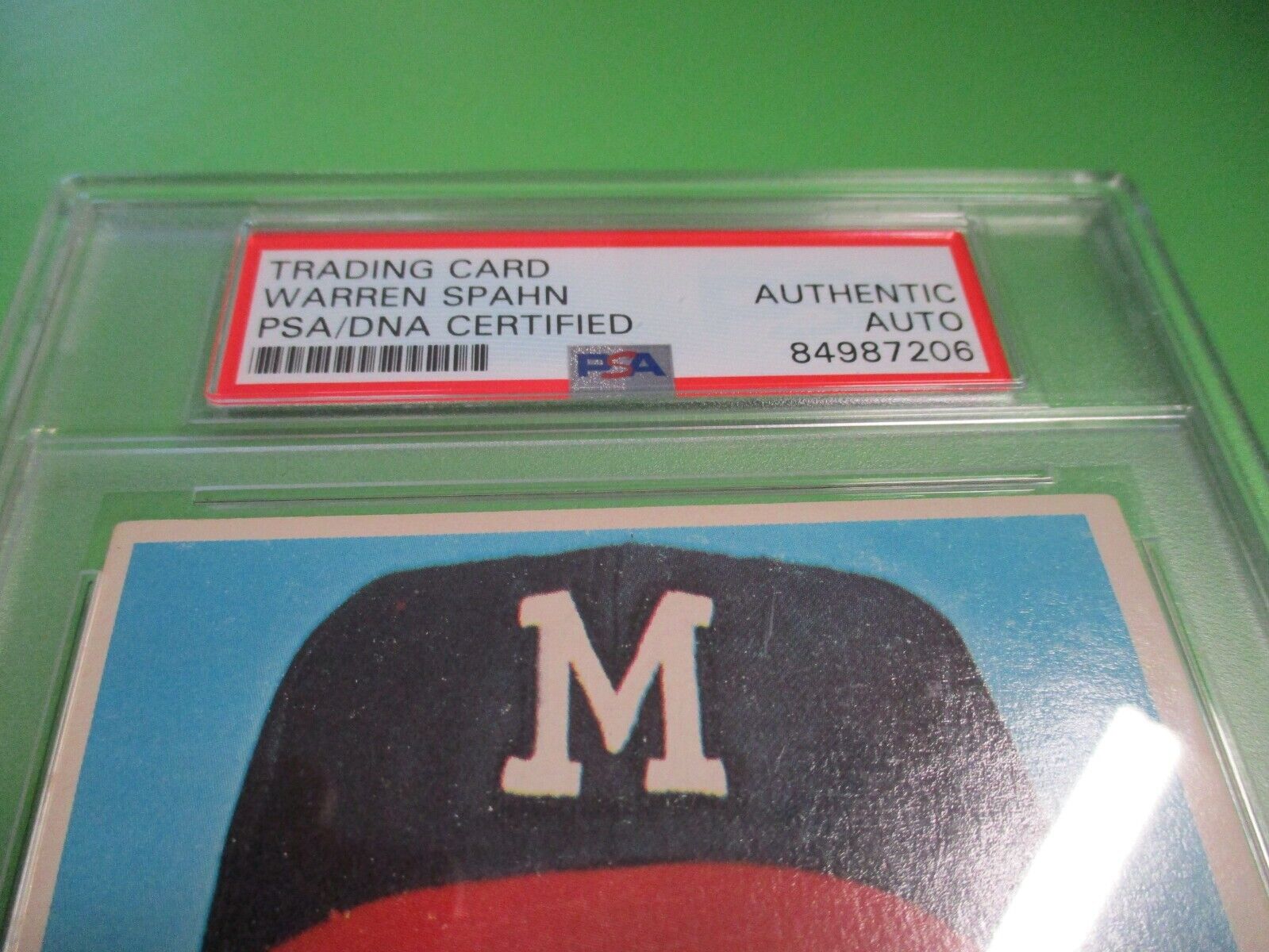 Warren Spahn Milwaukee Autographed Signed 1964 Topps Giant Card #31 PSA Slab