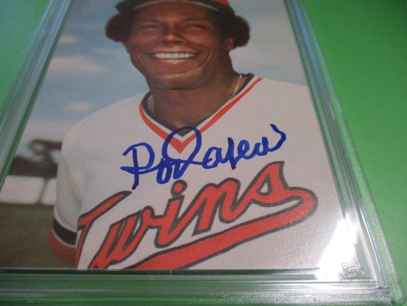 Rod Carew Minnesota Twins Autographed Signed 1978 Twins 3x5 Post Card PSA Slab