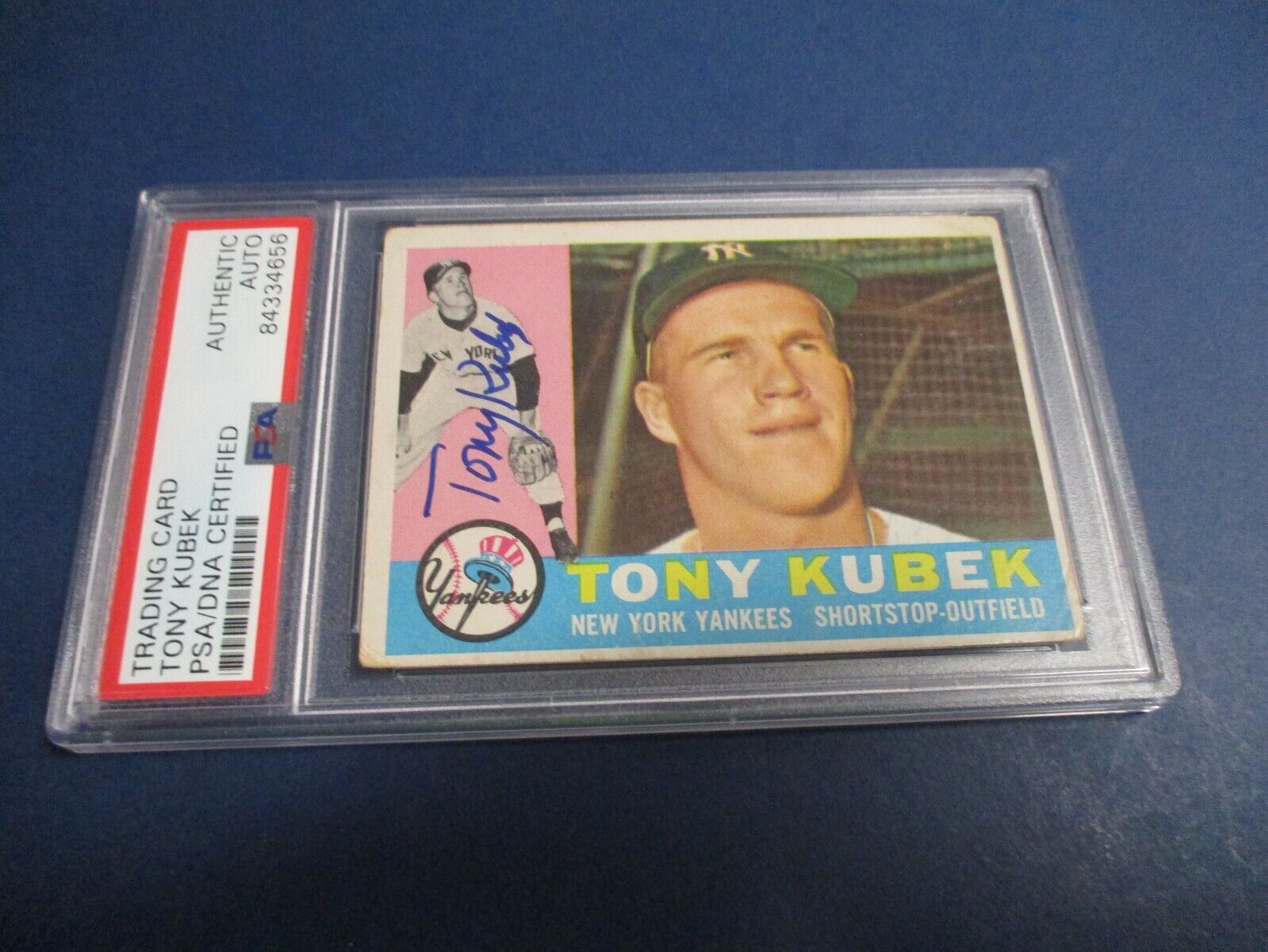 Tony Kubek MLB Yankees Autographed Signed 1960 Topps Card #83 PSA Slab