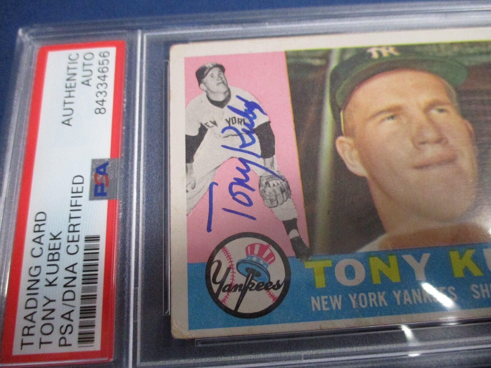 Tony Kubek MLB Yankees Autographed Signed 1960 Topps Card #83 PSA Slab