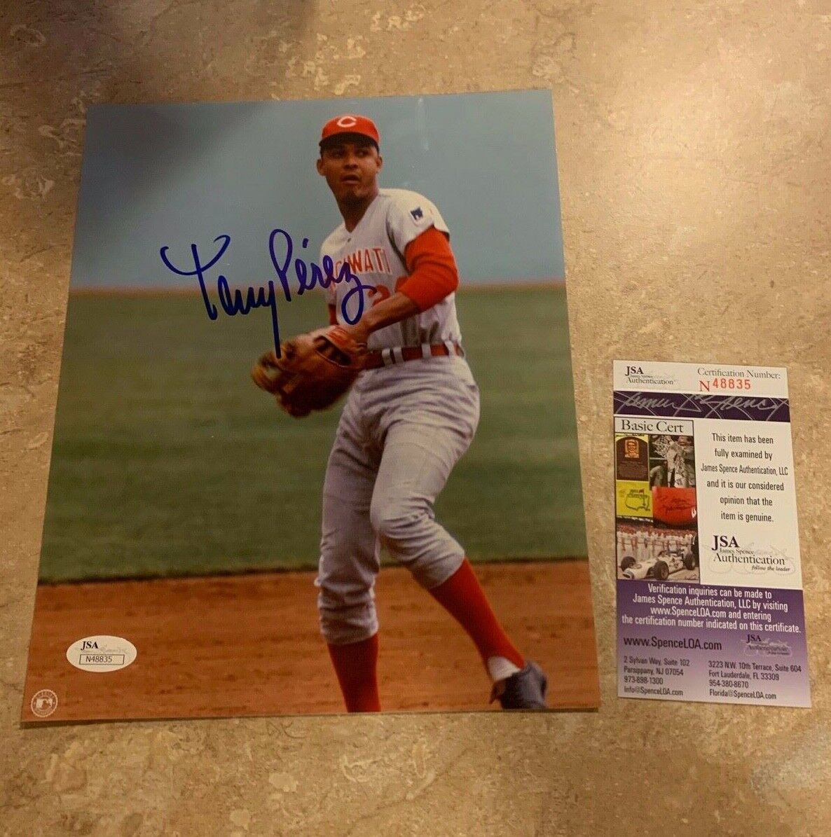 Tony Perez Cincinnati Reds Autographed 8x10 Photo w/ JSA COA #N48835