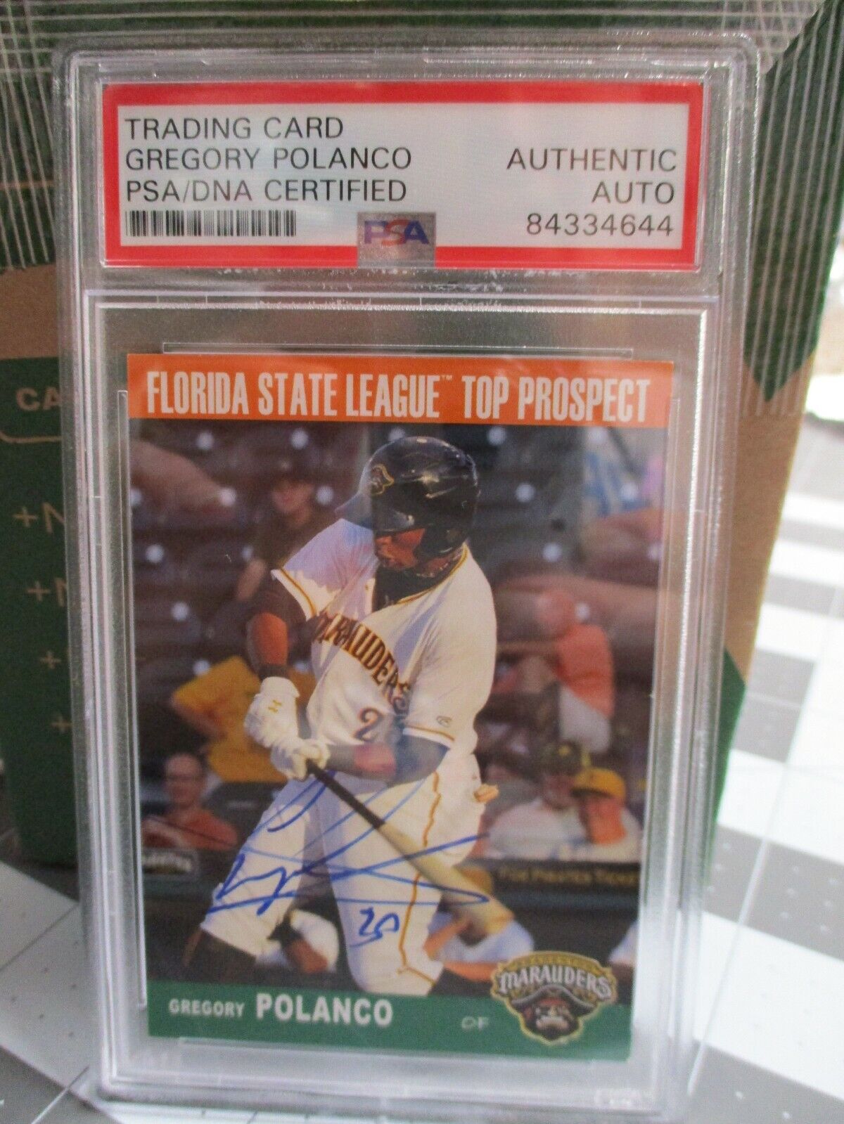 Gregory Polanco Autographed 2013 FSL Top Prospect Card Signed PSA 84334644