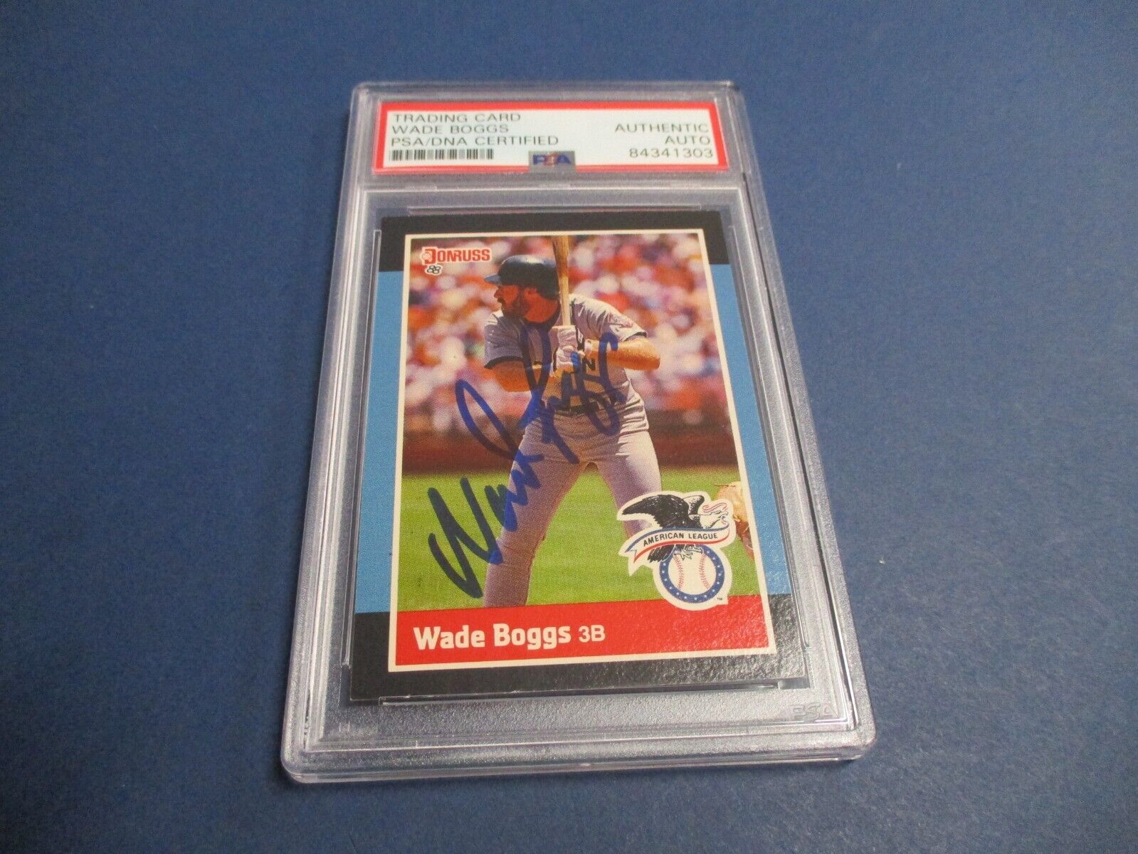 Wade Boggs MLB Boston Red Sox Autographed Signed 1988 Donruss Card #7 PSA Slab