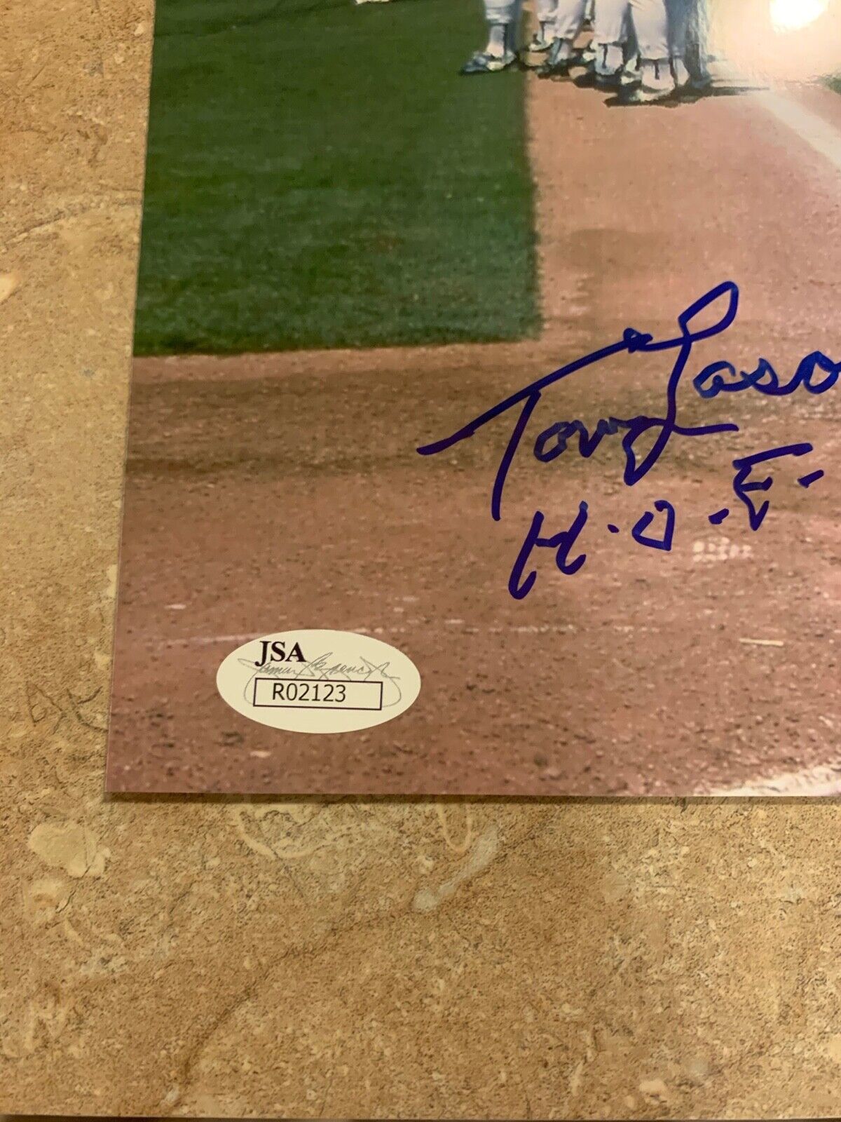 Tom Lasorda Signed Photo Brooklyn Dodgers Hall of Famer 1997 JSA COA #R02123