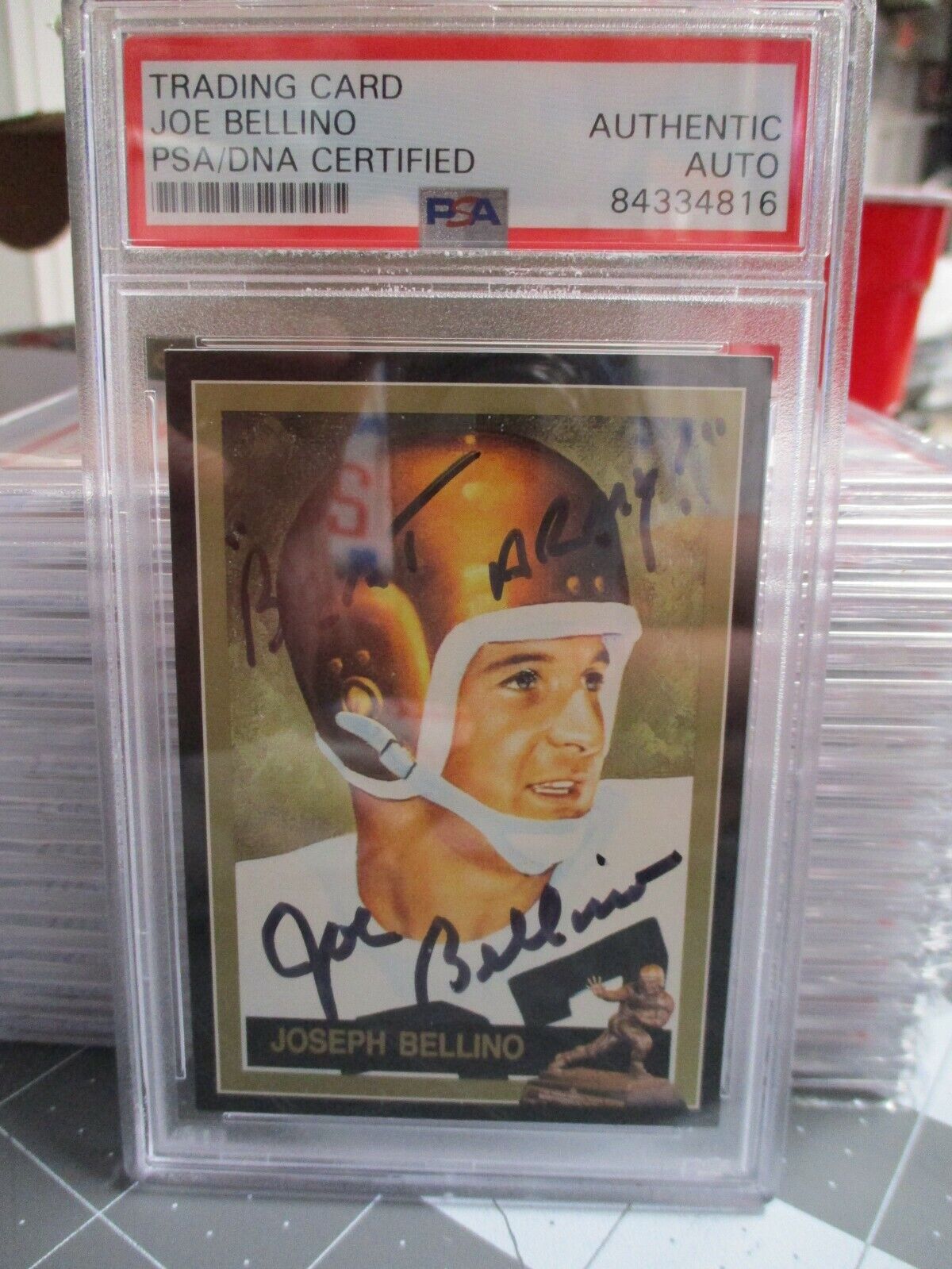 Joe Bellino Autographed 1991 Heisman Winner Beat Army Signed PSA 84334816