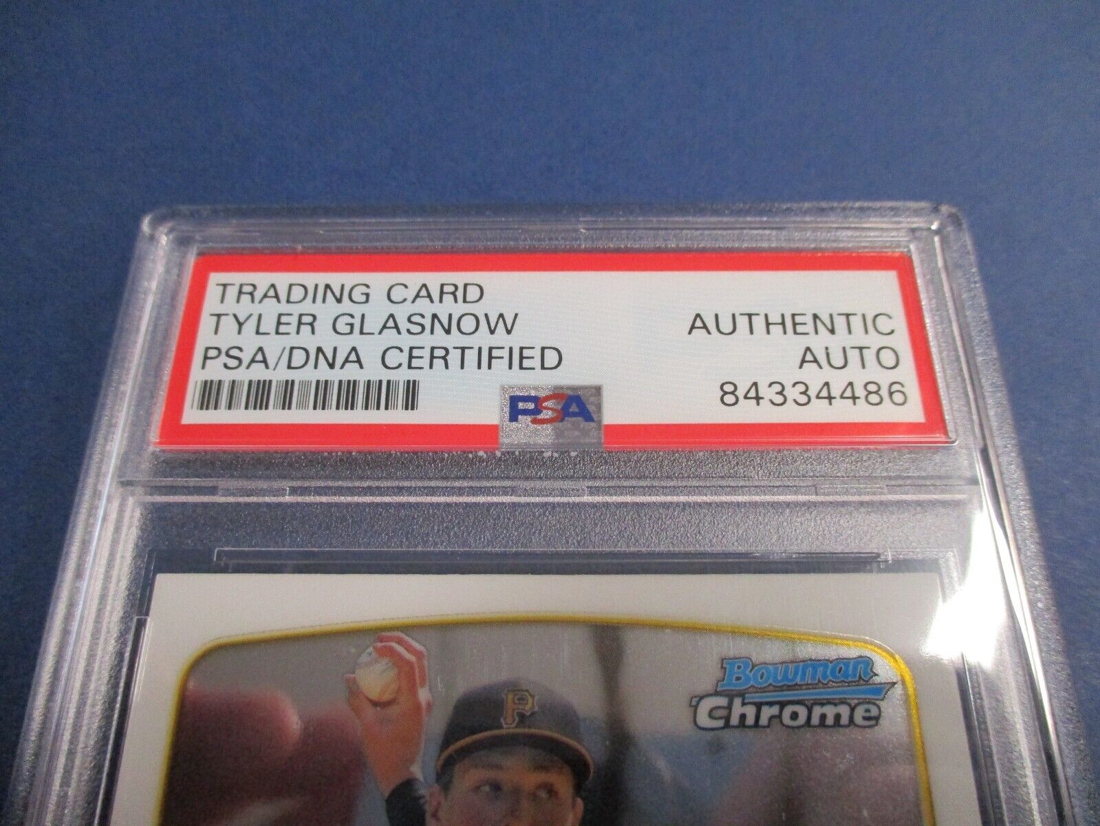 Tyler Glasnow Pirates Autographed Signed 2013 Bowman Chrome Card PSA Slab