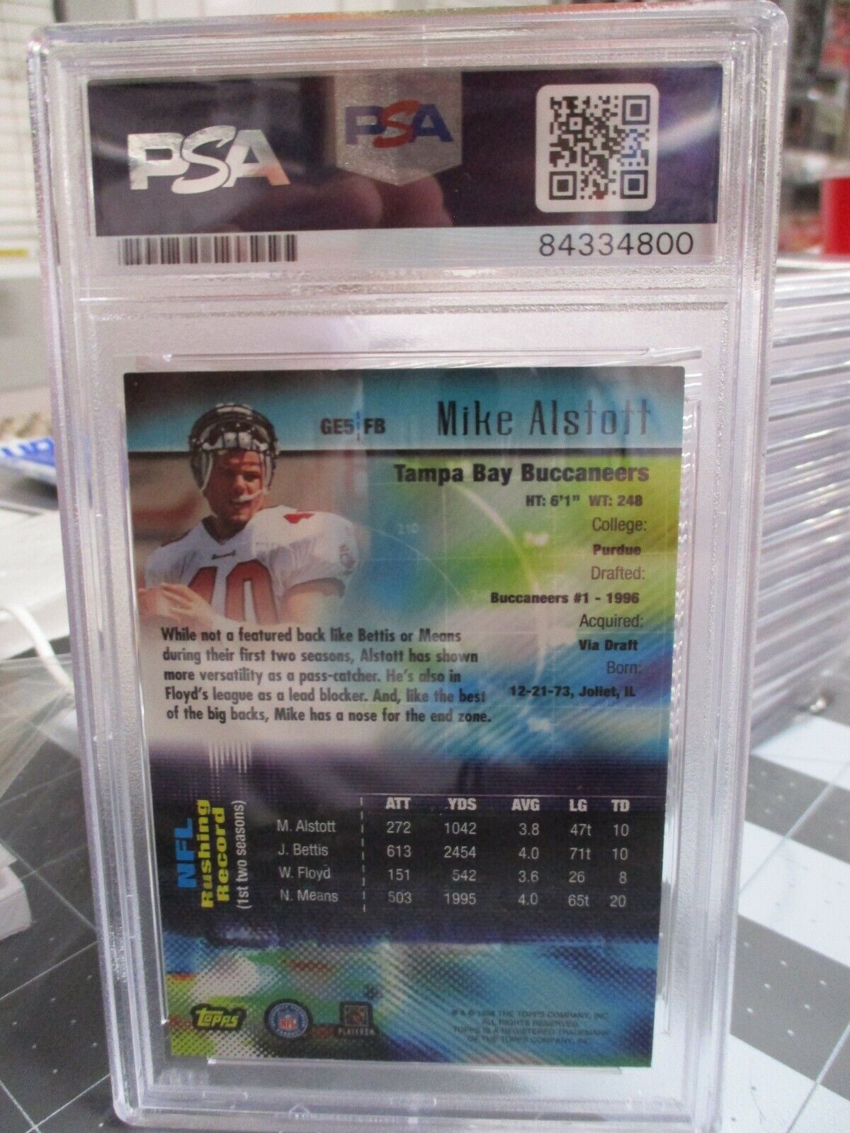 Mike Alstott  Autographed 1998 Topps Generation Signed PSA 84334800