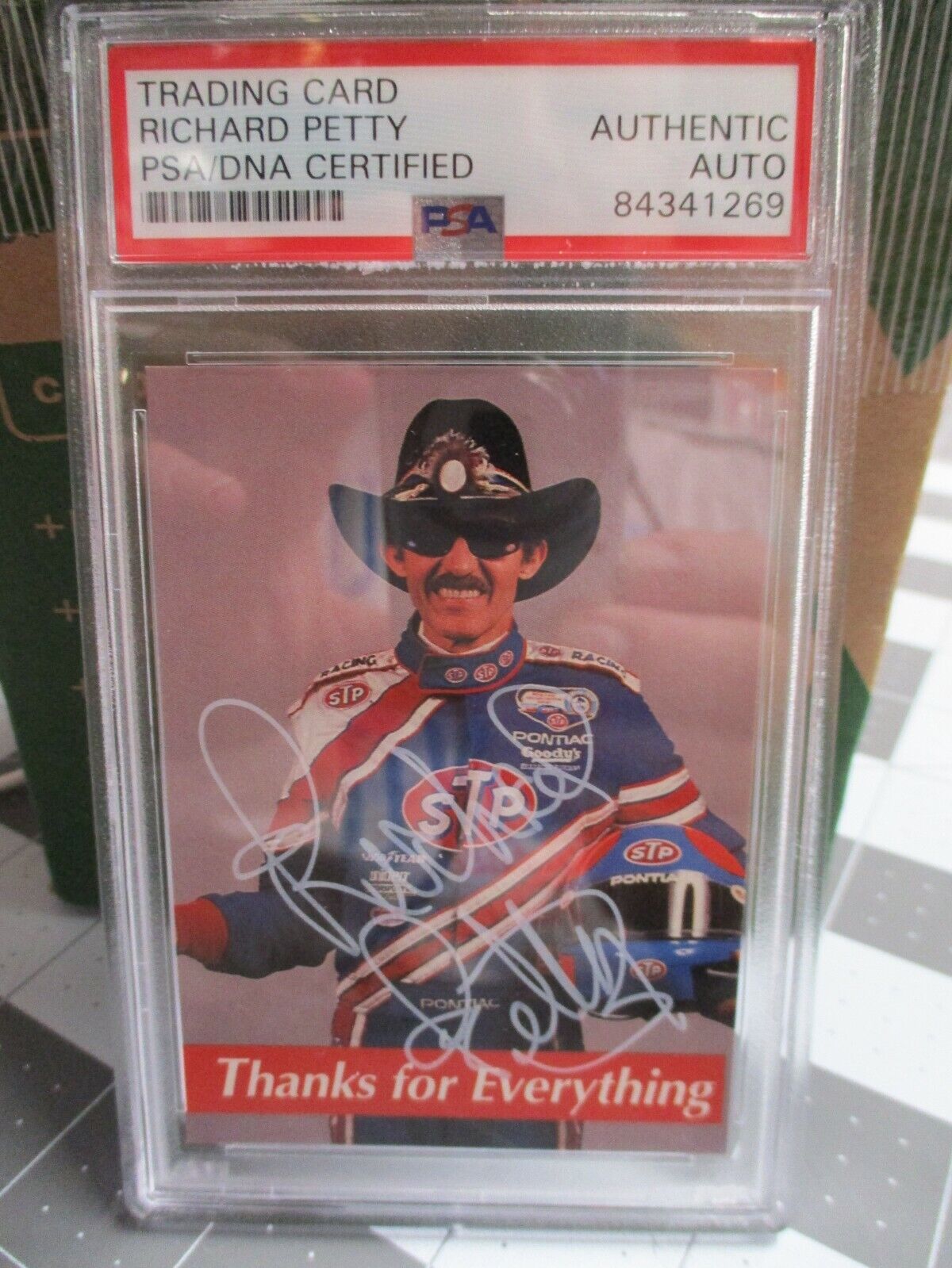 Richard  Petty Autographed 1992 First Brands Signed #9 PSA 84341269