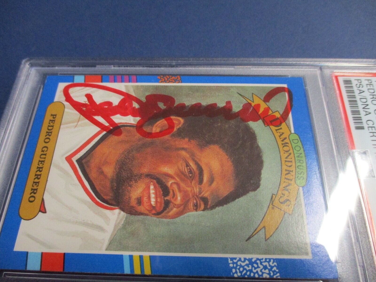 Pedro Guerrero Autographed Signed 1990 Donruss Diamond Kings Card #25 PSA Slab