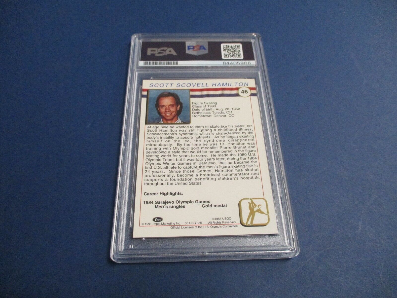 Scott Hamilton "Figure Skating" Autographed Signed 1991 Impel Card #46 PSA