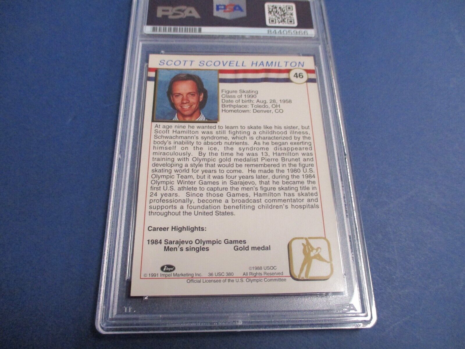 Scott Hamilton "Figure Skating" Autographed Signed 1991 Impel Card #46 PSA